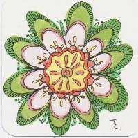 Spring Flower Zentangled