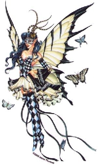 Fairy Series swap: Black and White fairy