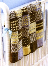 Patchwork Blanket/throw(knitted and crocheted) 11