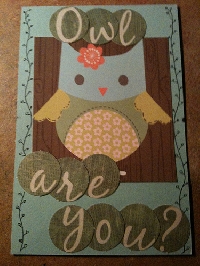 Hand made Owl Postcard
